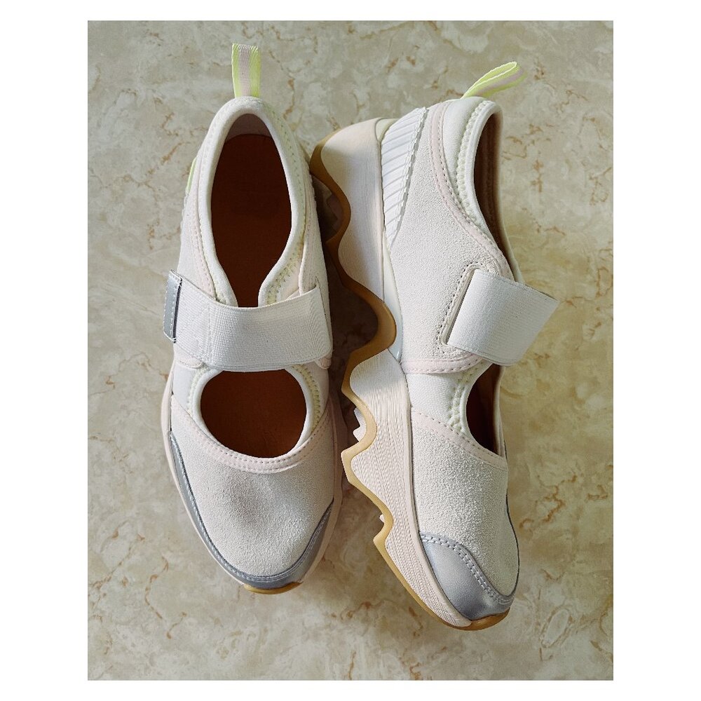 Sorel Kinetic Impact II Sz 7.5 Mary Jane Sneaker White Pink Silver Neon